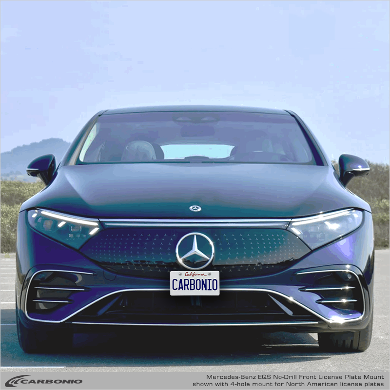 Carbonio No-Drill Front License Plate Mount - Mercedes EQS / EQS AMG Sedan 2022-2027