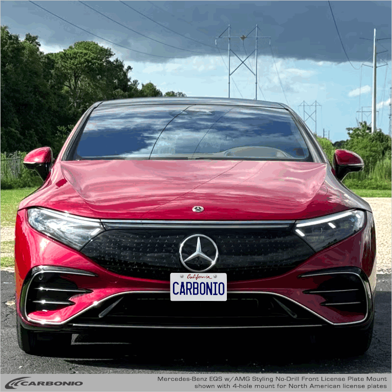 Carbonio No-Drill Front License Plate Mount - Mercedes EQS / EQS AMG Sedan 2022-2027