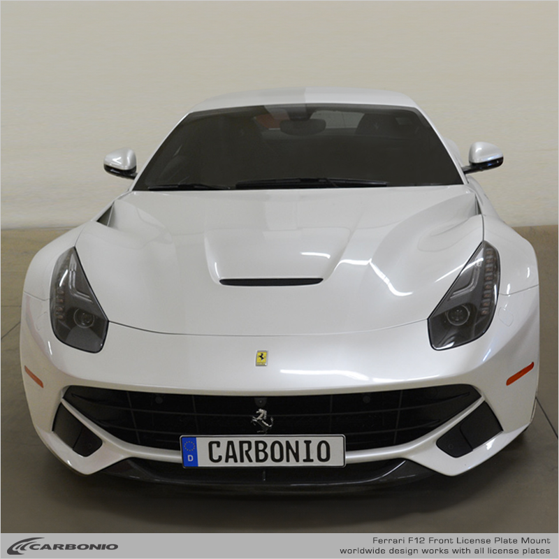 Carbonio No-Drill Front License Plate Mount - Ferrari F12 2012-2017