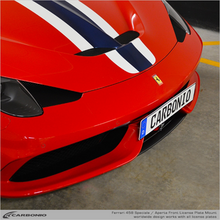 Load image into Gallery viewer, Carbonio No-Drill Front License Plate Mount - Ferrari 458 Speciale &amp; Aperta 2015