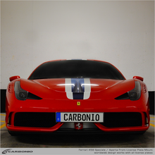 Load image into Gallery viewer, Carbonio No-Drill Front License Plate Mount - Ferrari 458 Speciale &amp; Aperta 2015