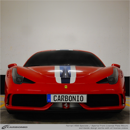 Carbonio No-Drill Front License Plate Mount - Ferrari 458 Speciale & Aperta 2015