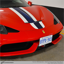 Load image into Gallery viewer, Carbonio No-Drill Front License Plate Mount - Ferrari 458 Speciale &amp; Aperta 2015