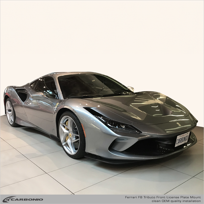 Carbonio No-Drill License Plate Mount - Ferrari F8 Tributo 2020-2023