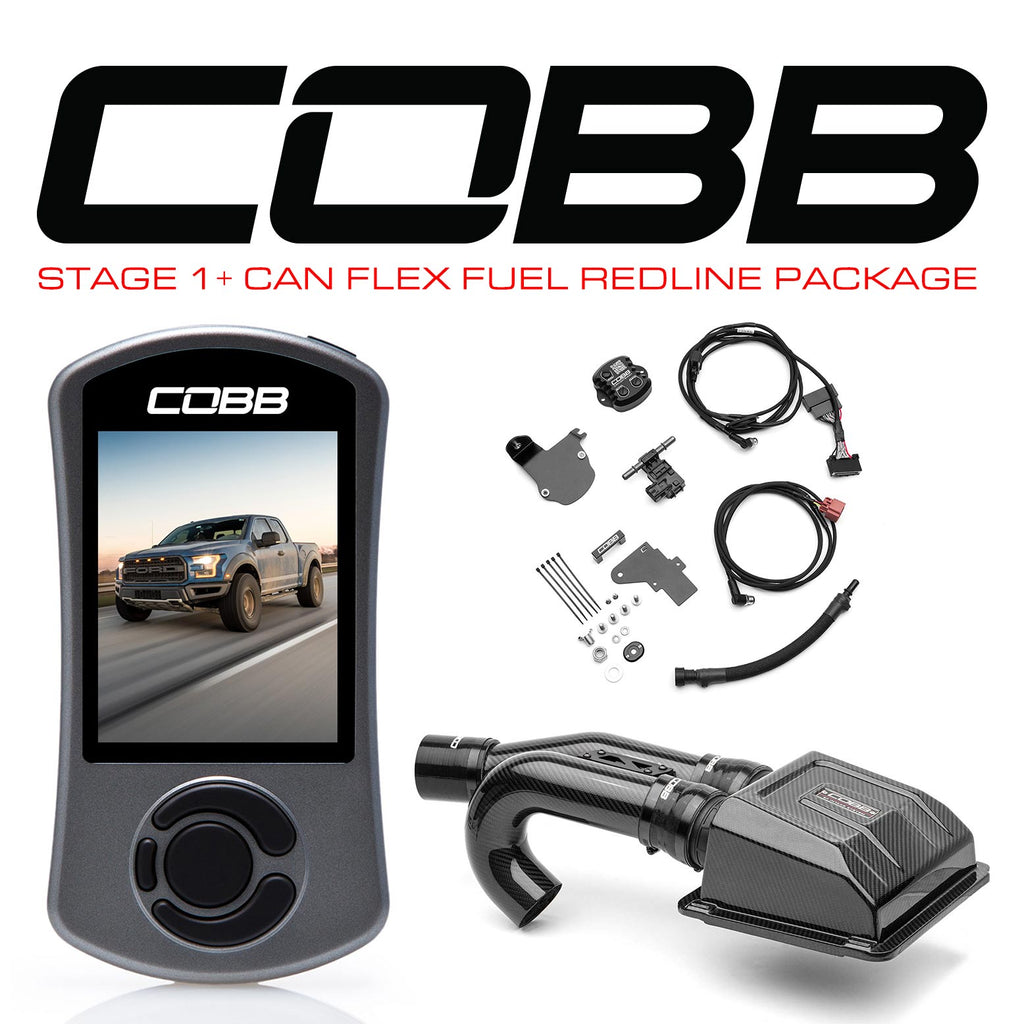 Cobb Stage 1+ CAN Flex Fuel Redline Carbon Fiber Power Package - Ford F-150 Ecoboost Raptor 2017-2020