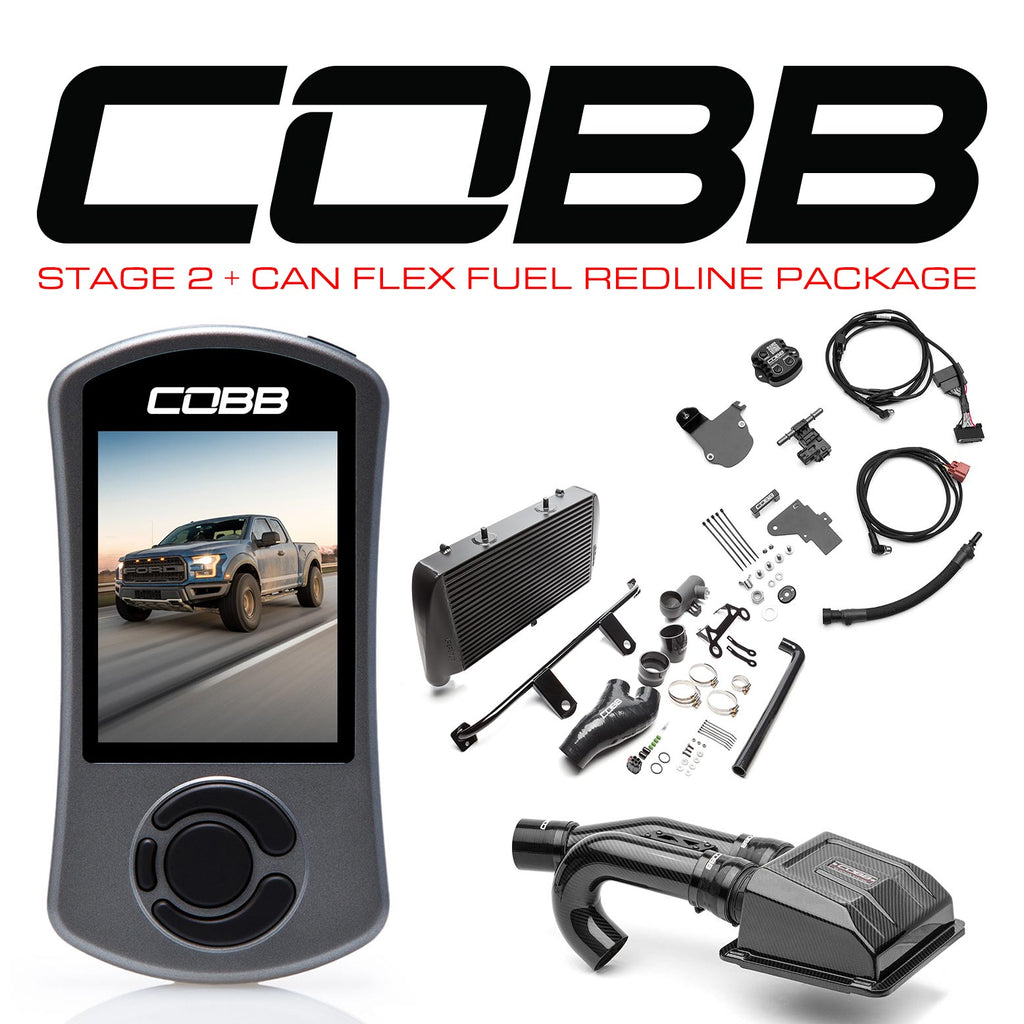 Cobb Stage 2+ CAN Flex Fuel Redline Carbon Fiber Power Package - Ford F-150 Ecoboost Raptor 2017-2020