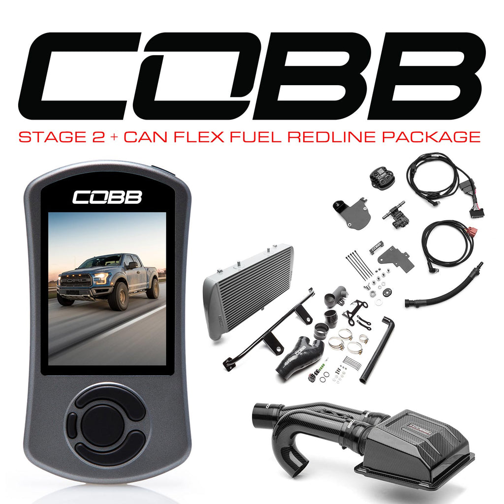 Cobb Stage 2+ CAN Flex Fuel Redline Carbon Fiber Power Package - Ford F-150 Ecoboost Raptor 2017-2020