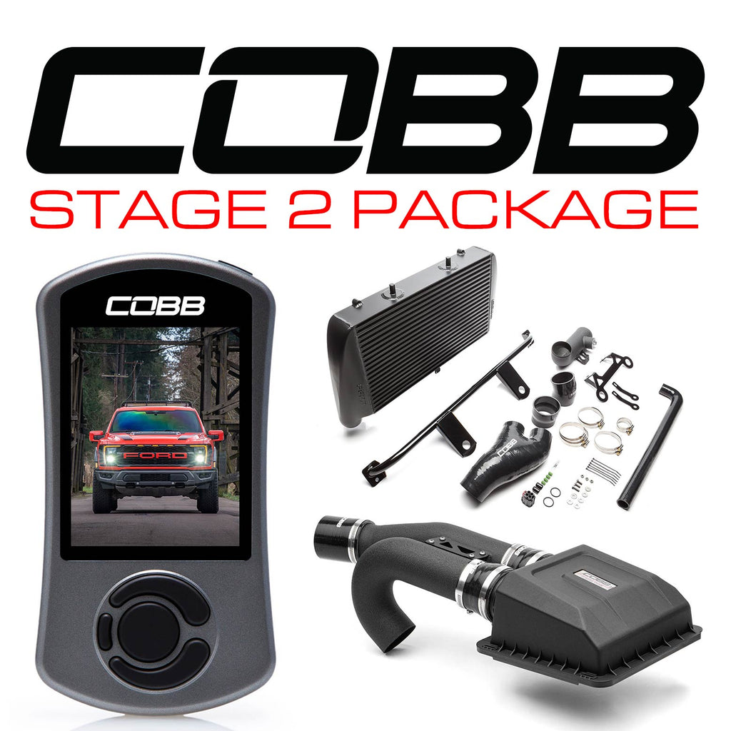 Cobb Stage 2 Power Package w/ Black FMIC & HCT Intake - Ford F-150 Raptor 2021-2022
