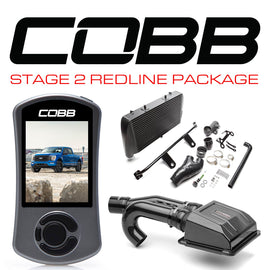 COBB Stage 2 Redline Carbon Fiber Intake Power Package (Black FMIC) - Ford F-150 Tremor 2021-2022