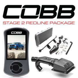 COBB Stage 2 Redline Carbon Fiber Intake Power Package (Silver FMIC) - Ford F-150 Tremor 2021-2022