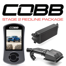 COBB Stage 2 Redline Carbon Fiber Intake Power Package (Black Factory Location Intercooler) - Ford F-150 Tremor 2021-2022