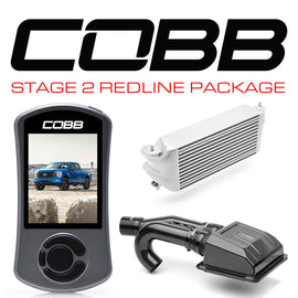 COBB Stage 2 Redline Carbon Fiber Intake Power Package (Silver Factory Location Intercooler) - Ford F-150 Tremor 2021-2022