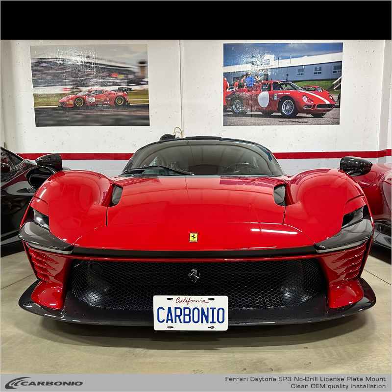 Carbonio No-Drill Front License Plate Mount - Ferrari Daytona SP3 2024-2026