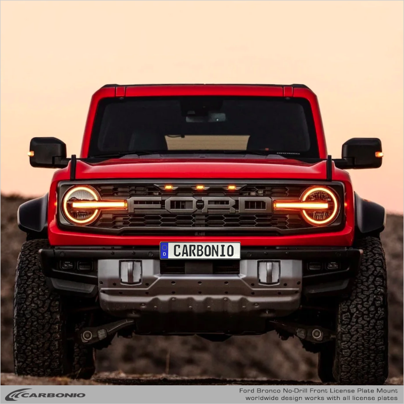 Carbonio No-Drill Front License Plate Mount - Ford Bronco 2021-2027