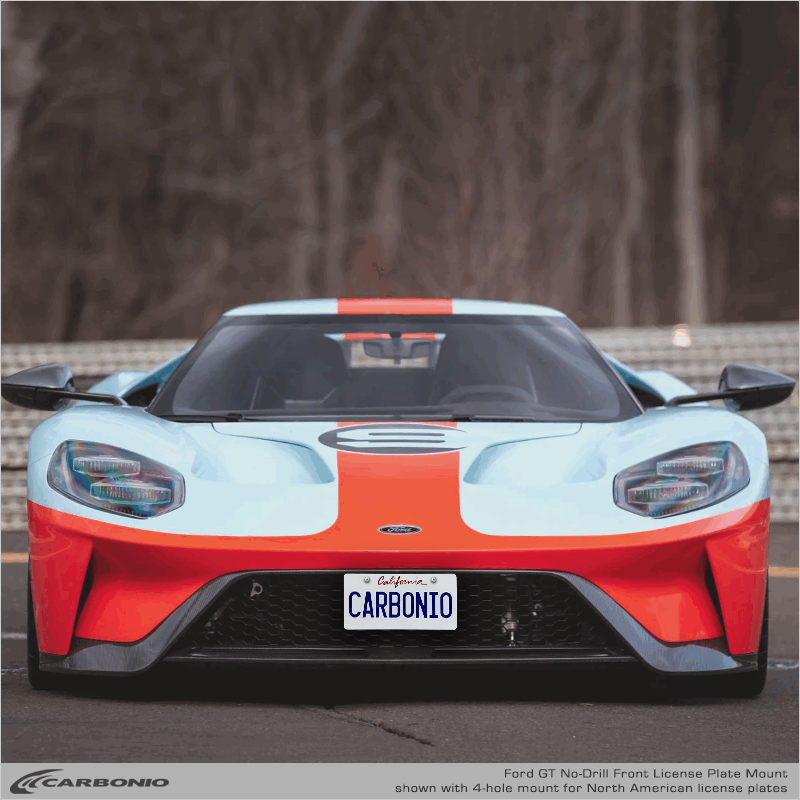 Carbonio No-Drill Front License Plate Mount - Ford GT 2017-2022