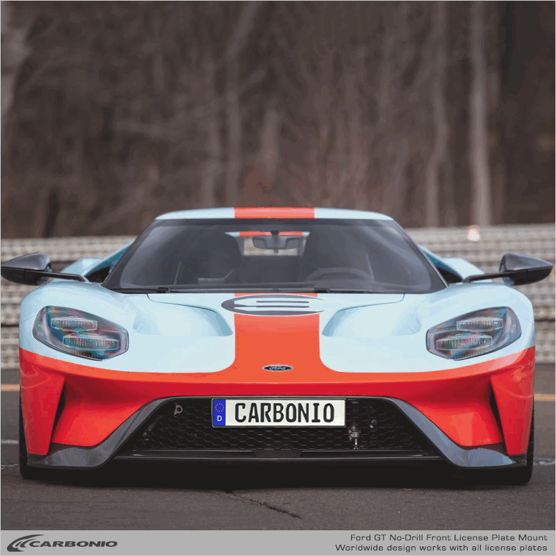 Carbonio No-Drill Front License Plate Mount - Ford GT 2017-2022