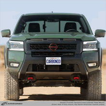 Load image into Gallery viewer, Carbonio No-Drill Front License Plate Mount - Nissan Frontier Pro 4X 2022-2027