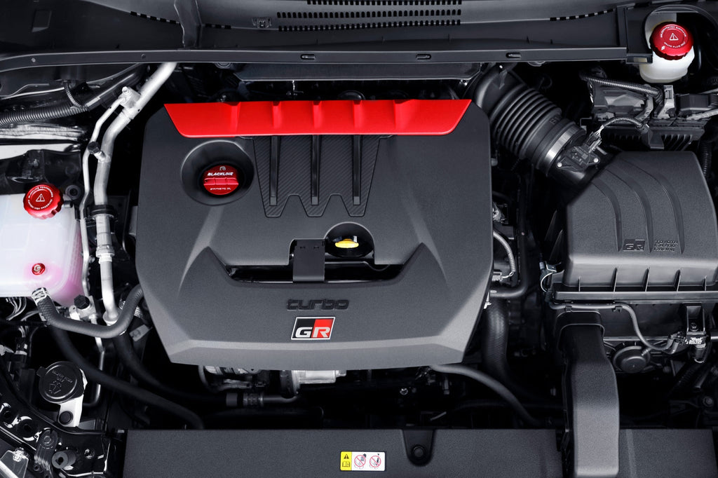Goldenwrench Blackline Performance Billet Edition Red Cap Set - Toyota GR Corolla (E210) 2023+