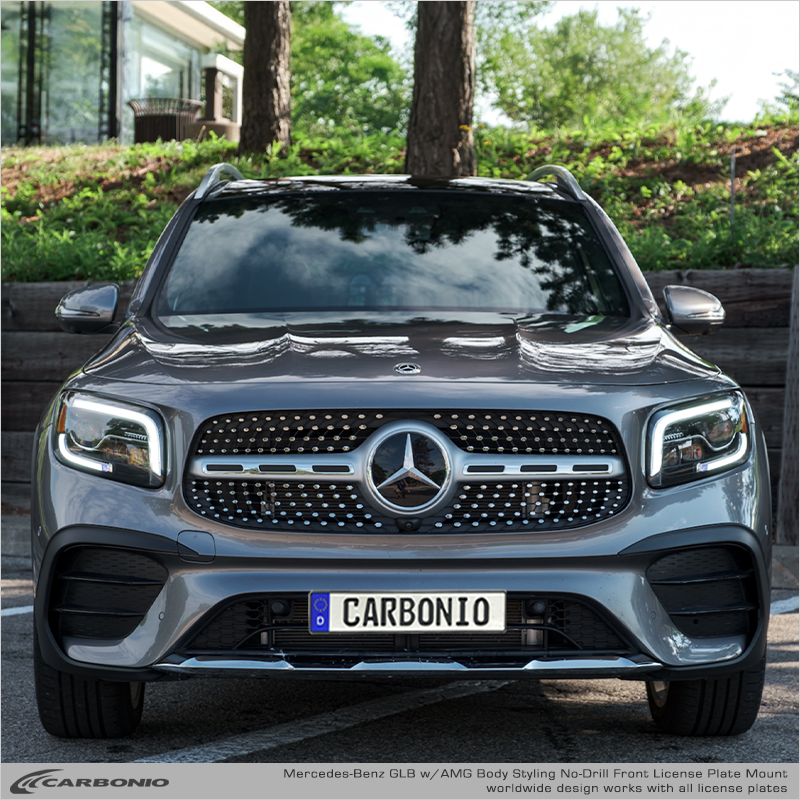 Carbonio No-Drill Front License Plate Mount - Mercedes GLB250 / GLB AMG 35 2021-2026