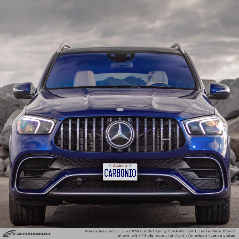 Carbonio No-Drill Front License Plate Mount - Mercedes GLE53 AMG / GLE63 AMG 2021-2027