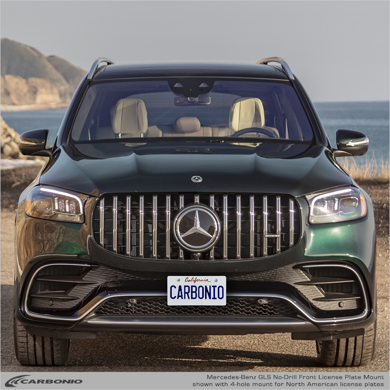 Carbonio No-Drill Front License Plate Mount - Mercedes GLS63 AMG 2021-2027