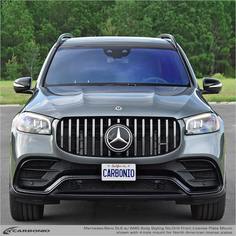 Carbonio No-Drill Front License Plate Mount - Mercedes GLS450 / GLS580 / GLS63 AMG 2020-2027