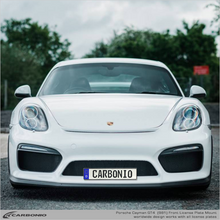 Load image into Gallery viewer, Carbonio No-Drill Front License Plate Mount - Porsche Cayman GT4 (981) 2015-2019