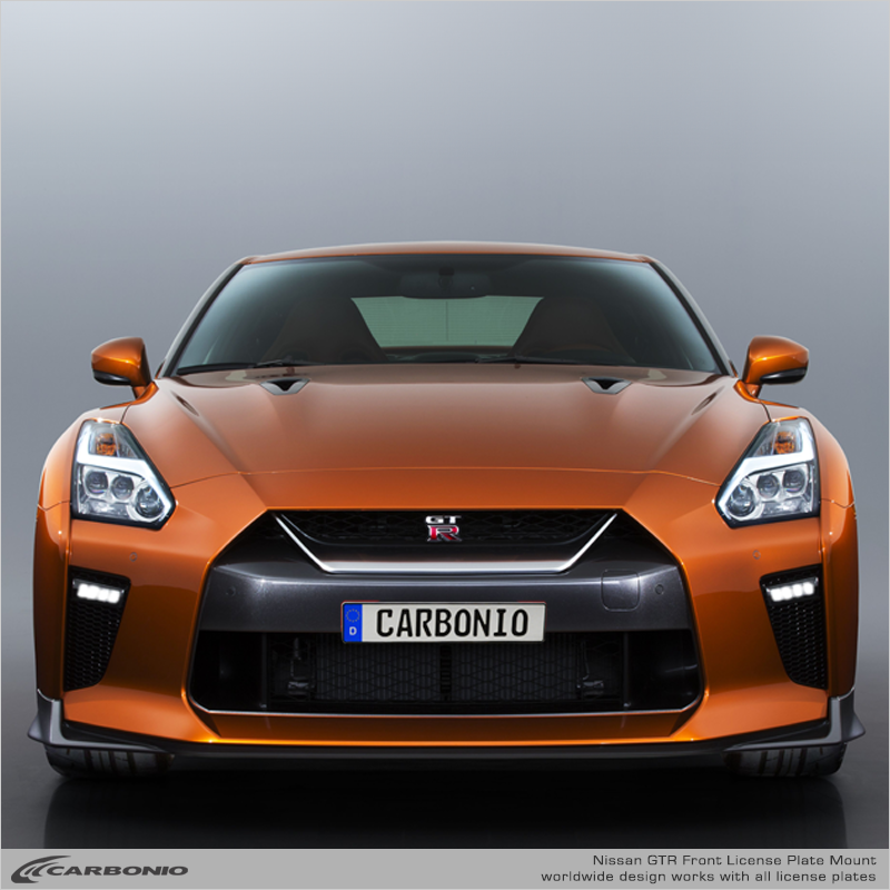 Carbonio No-Drill Front License Plate Mount - Nissan GT-R (R35) 2009-2025