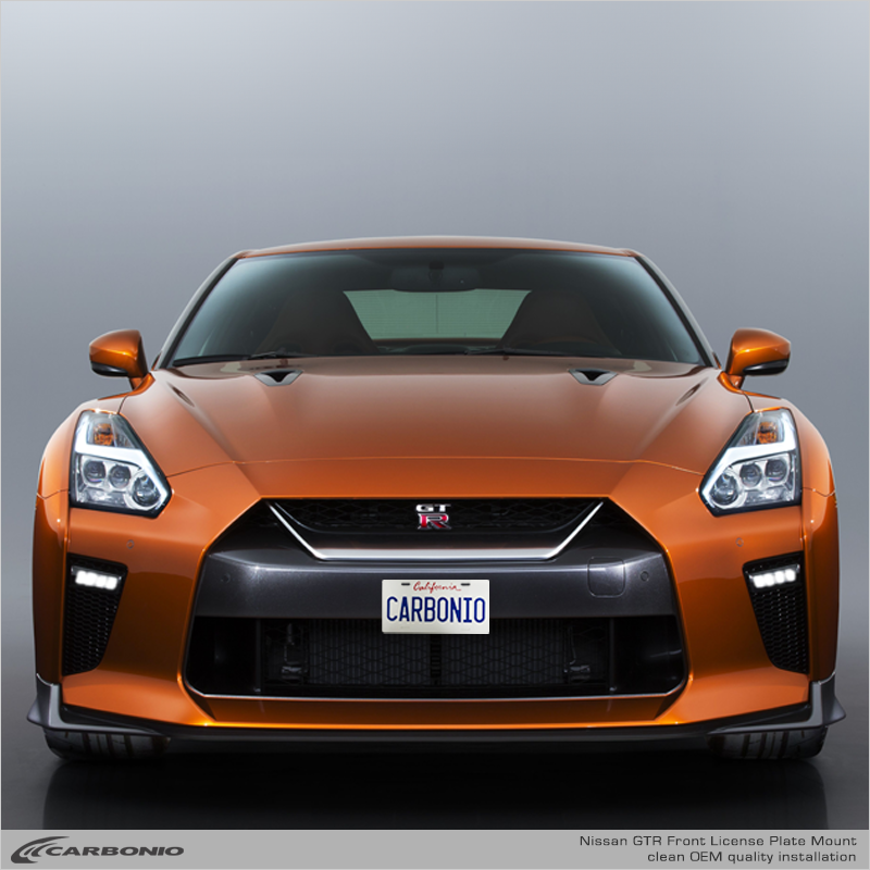 Carbonio No-Drill Front License Plate Mount - Nissan GT-R (R35) 2009-2025