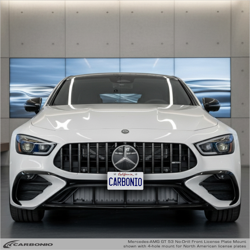 Carbonio No-Drill Front License Plate Mount - Mercedes AMG GT 53 Sedan 2024-2027