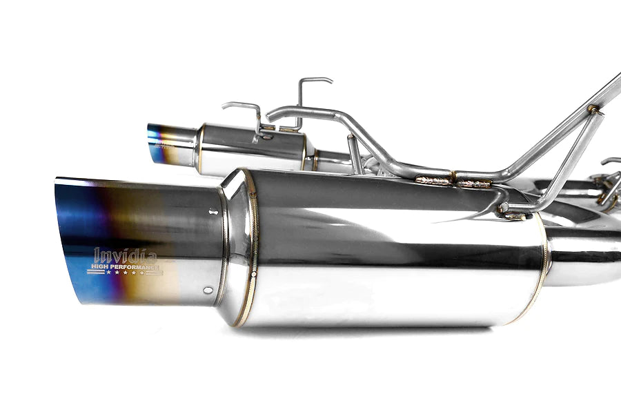 Invidia N1 Twin Outlet Single Layer Tip Titanium Catback Exhaust - Subaru WRX / STi Sedan 2008-2021 / FXT 2009-2018