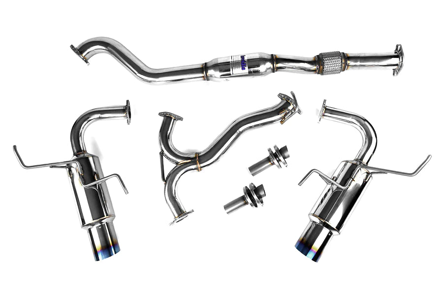 Invidia N1 Twin Outlet Single Layer Tip Titanium Catback Exhaust - Subaru WRX / STi Sedan 2008-2021 / FXT 2009-2018