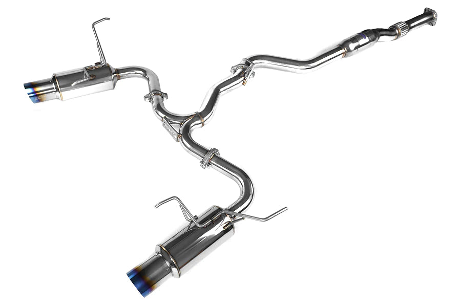 Invidia N1 Twin Outlet Single Layer Tip Titanium Catback Exhaust - Subaru WRX / STi Sedan 2008-2021 / FXT 2009-2018