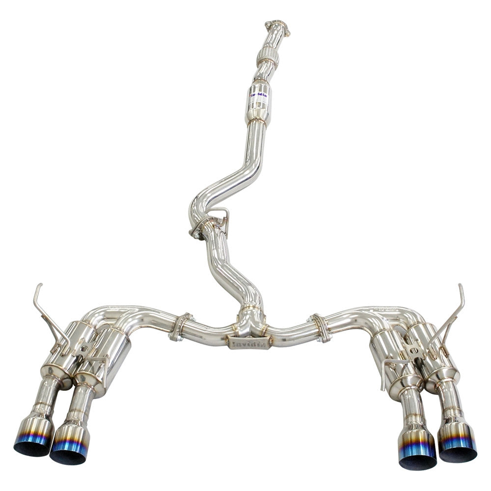 Invidia Gemini R400 Single Layer Quad Titanium Tip Catback Exhaust - Subaru WRX / STi Sedan 2008-2021