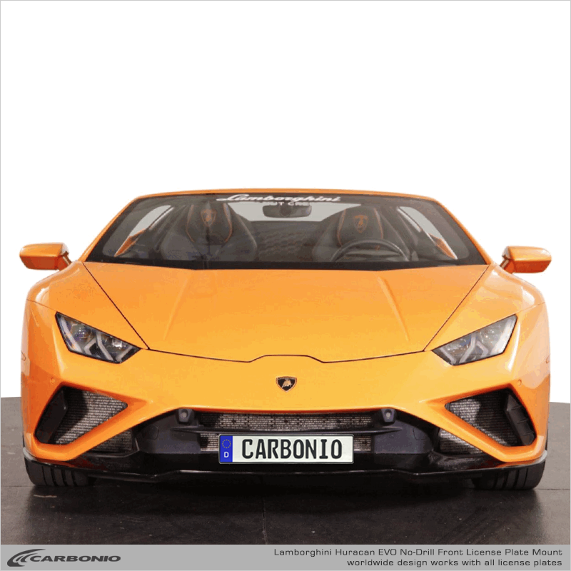 Carbonio No-Drill Front License Plate Mount - Lamborghini Huracan EVO / Performante / Sterrato 2019-2024