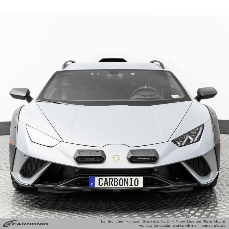 Carbonio No-Drill Front License Plate Mount - Lamborghini Huracan EVO / Performante / Sterrato 2019-2024