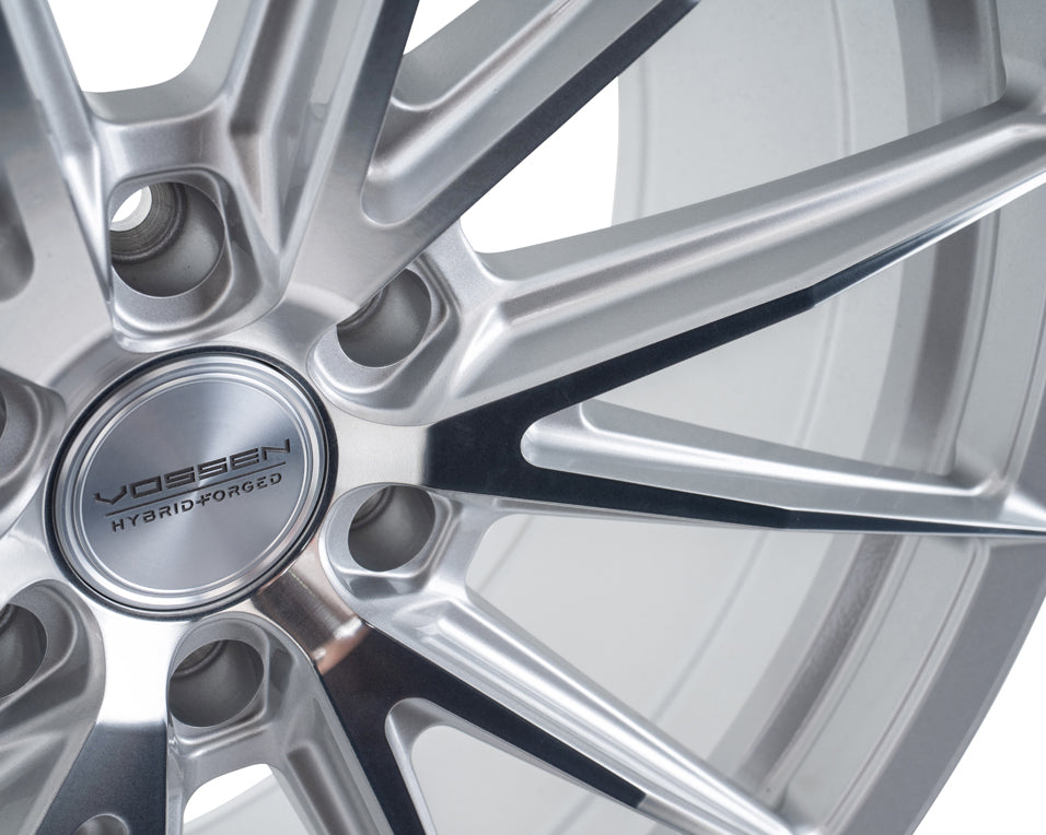 Vossen HFX-2 Hybrid Forged X Deep Silver Polished Wheel - 5x127 22x10.5 +35