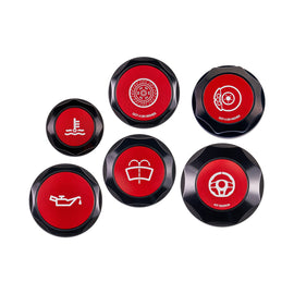 IAG Revolve Engine Bay Dress-Up Cap Kit [Incl. Oil, Brake, Clutch, Coolant, Washer & Power Steering Caps] - Subaru WRX 2002-2007 / STi 2004-2007 / FXT 2004-2008