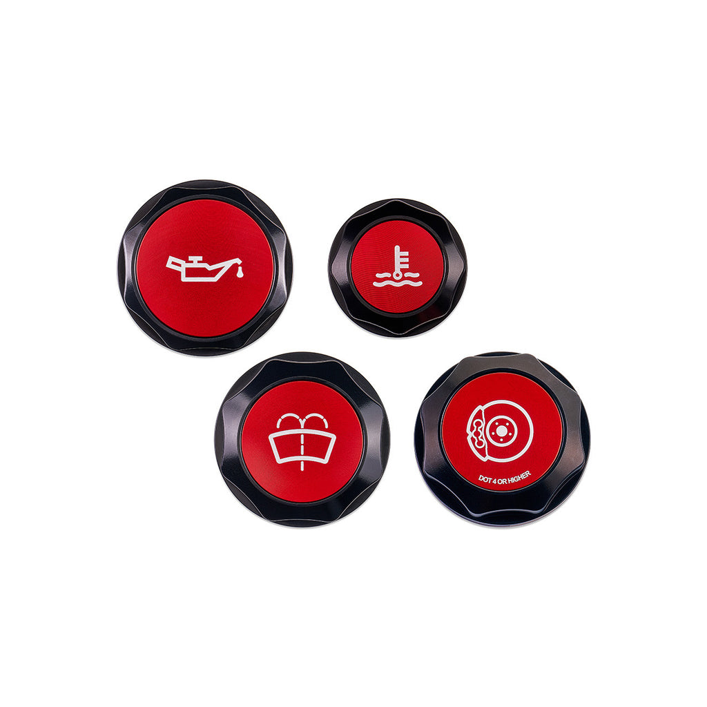 IAG Revolve Engine Bay Dress-Up Cap Kit [Incl. Oil, Brake, Coolant & Washer Caps] - Subaru WRX 2015-2021