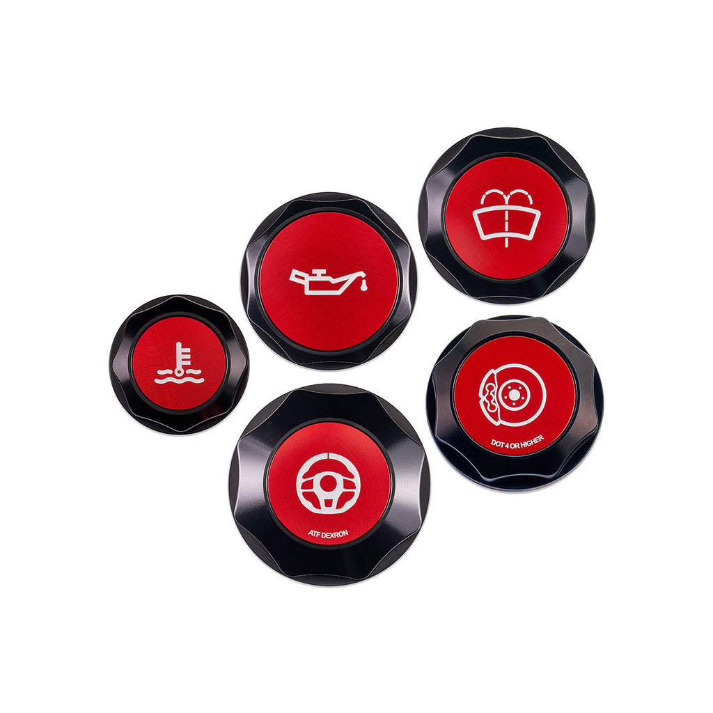 IAG Revolve Engine Bay Dress-Up Cap Kit [Incl. Oil, Brake, Power Steering, Coolant & Washer Caps] - Subaru STi 2015-2021