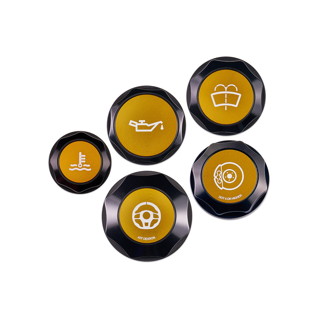 IAG Revolve Engine Bay Dress-Up Cap Kit [Incl. Oil, Brake, Power Steering, Coolant & Washer Caps] - Subaru STi 2015-2021