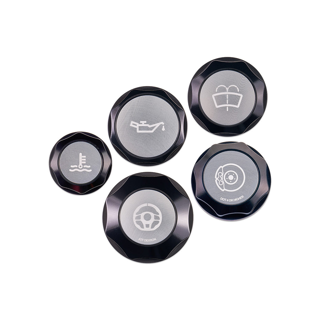 IAG Revolve Engine Bay Dress-Up Cap Kit [Incl. Oil, Brake, Power Steering, Coolant & Washer Caps] - Subaru STi 2015-2021