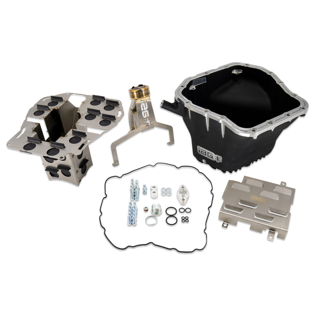 IAG EJ Competition Series Oil Pan Package (Black Pan / Pickup / Competition Baffle / Windage Tray) - Subaru WRX 2002-2014 / STi 2004-2021 / LGT 2005-2009 / FXT 2004-2013