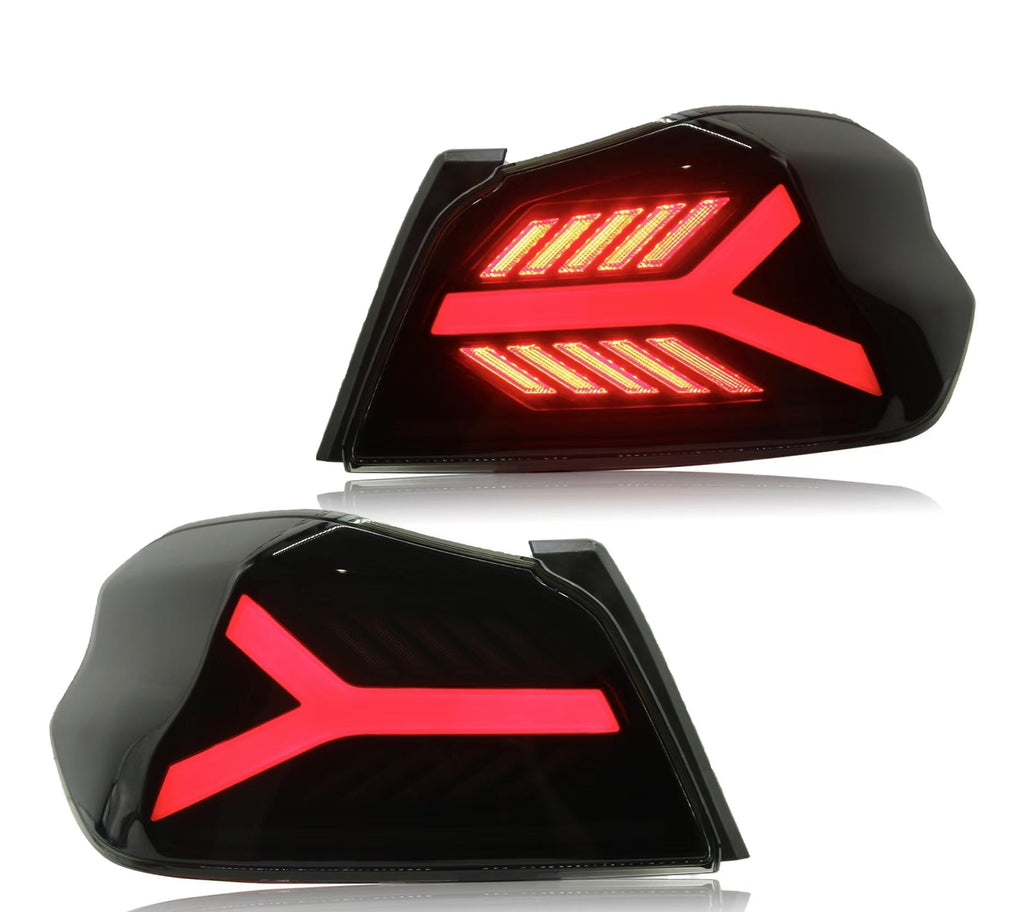 JDMuscle Version LB Sequential LED Tail Lights [Clear Lens w/ Black Base] - Subaru WRX / STi 2015-2021