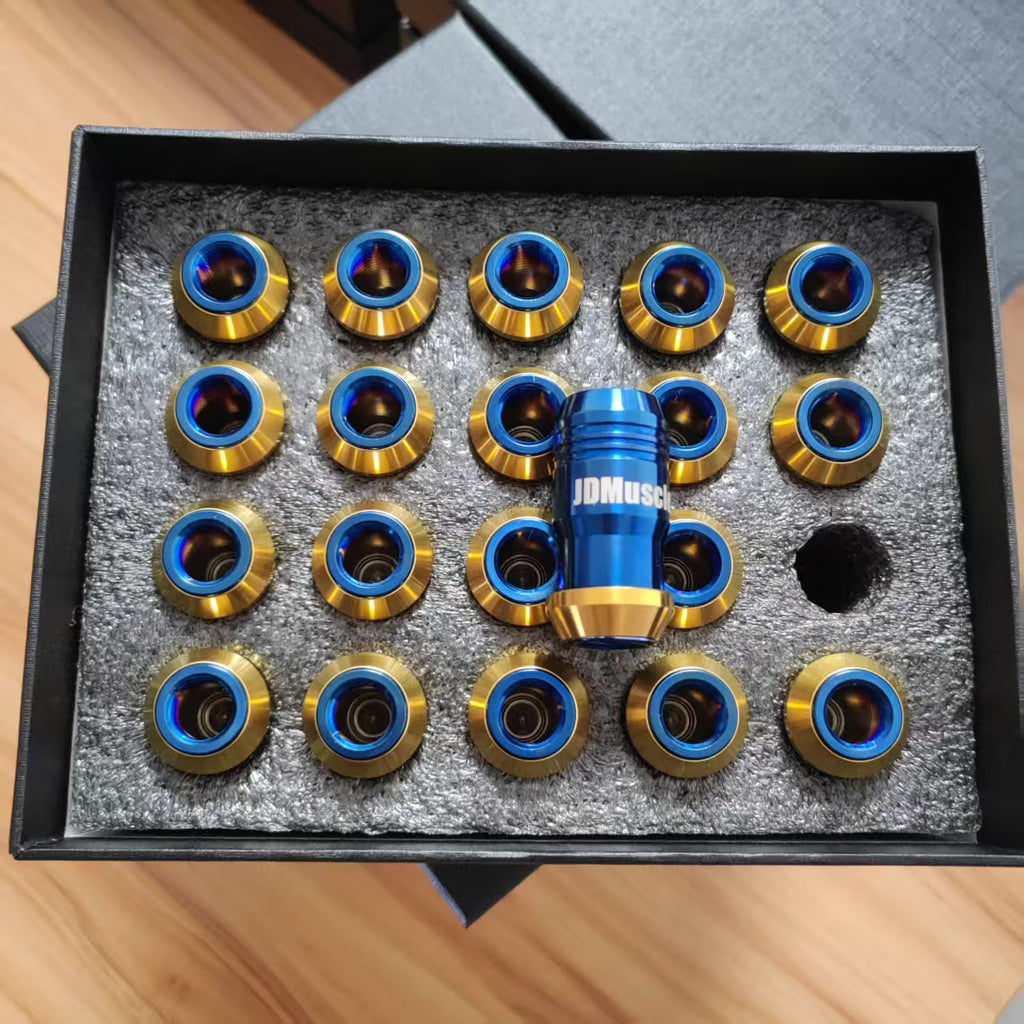 JDMuscle M12x1.25 Titanium Lug Nuts 12x1.25 - Universal Fitment, Incl. 22+ WRX, 15-21 WRX/STI