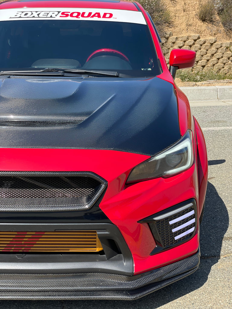 JDMuscle Tanso Carbon Fiber Hood V3 Scoopless - Subaru WRX / STi 2015-2021