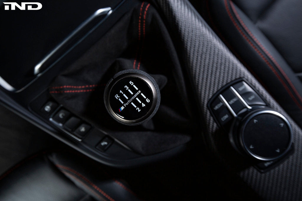 IND 6MT Matte Carbon Stitched Shift Boot w/ Knob - BMW M2 (F87) 2016-2021