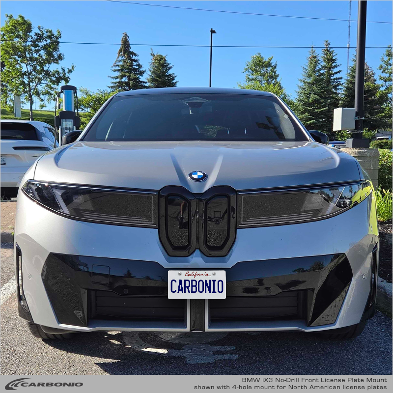 Carbonio No-Drill Front License Plate Mount - BMW iX3 2027+