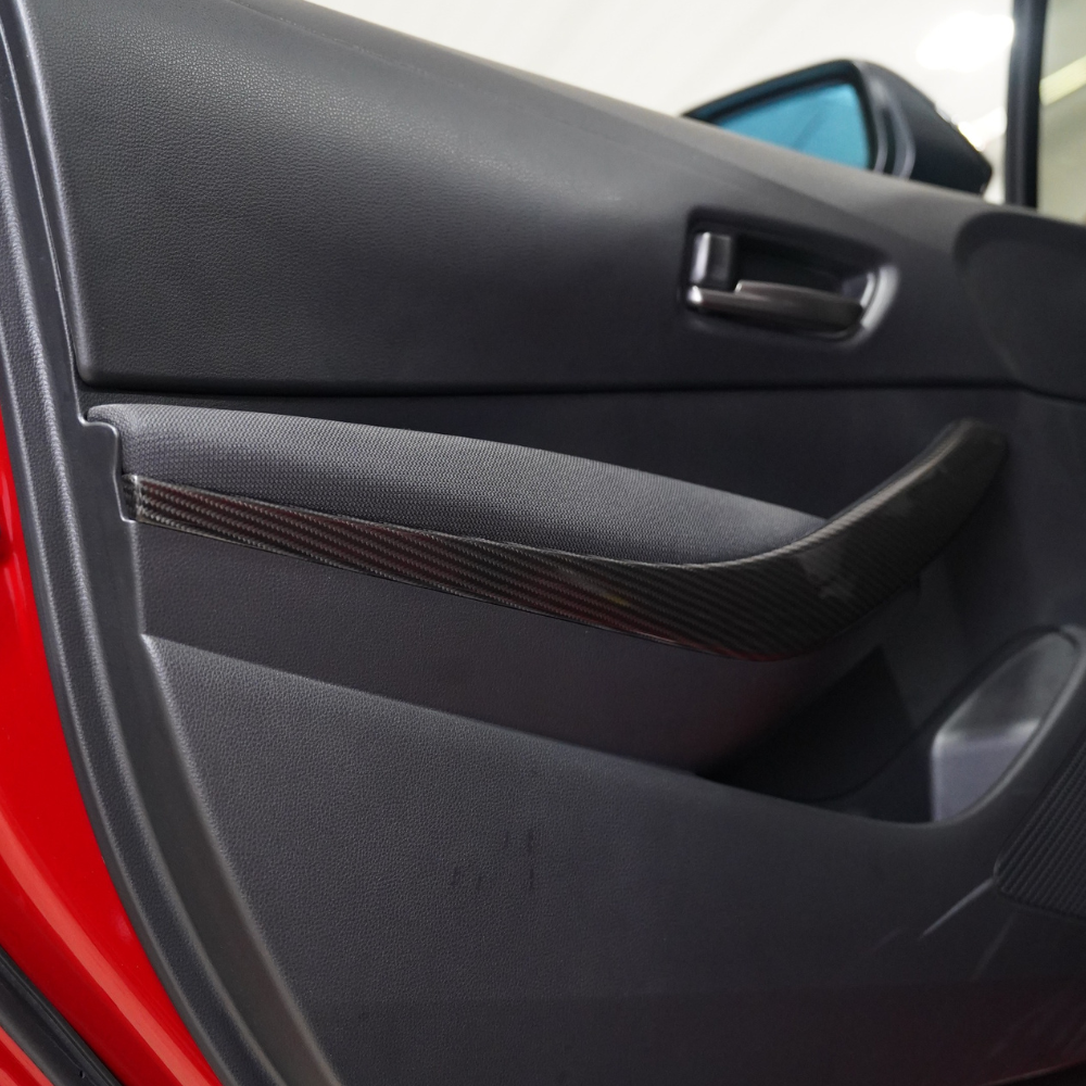 JDMuscle Carbon Fiber Interior Door Handles Covers (Front; 2 Pieces) - Toyota GR Corolla 2023-2024