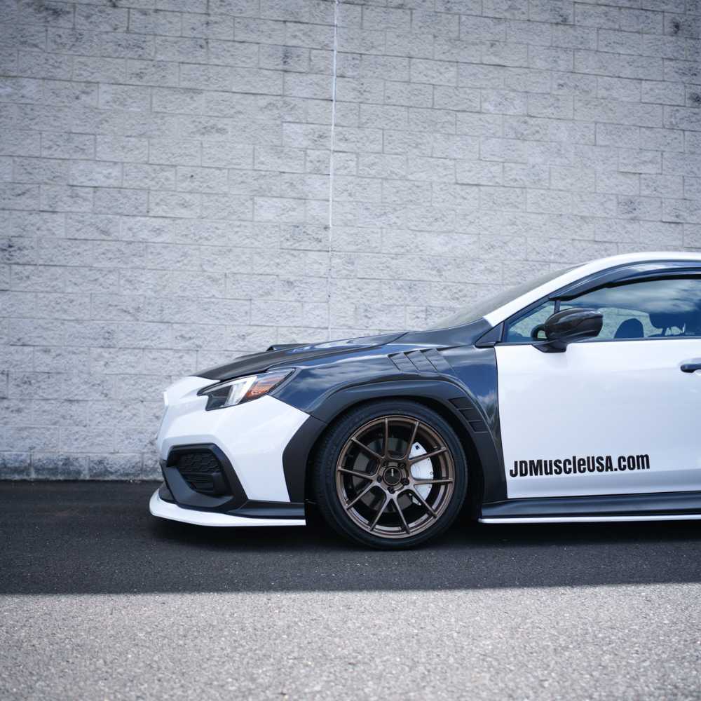 JDMuscle 3-Piece Front Lip V1 [Paint Matched / Gloss Black / RAW ABS] - Subaru WRX 2022-2025